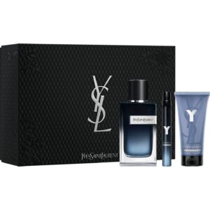 Kit Coffret YSL Masculino Y EDP 100ml + Y EDP 10ml + Gel de Banho